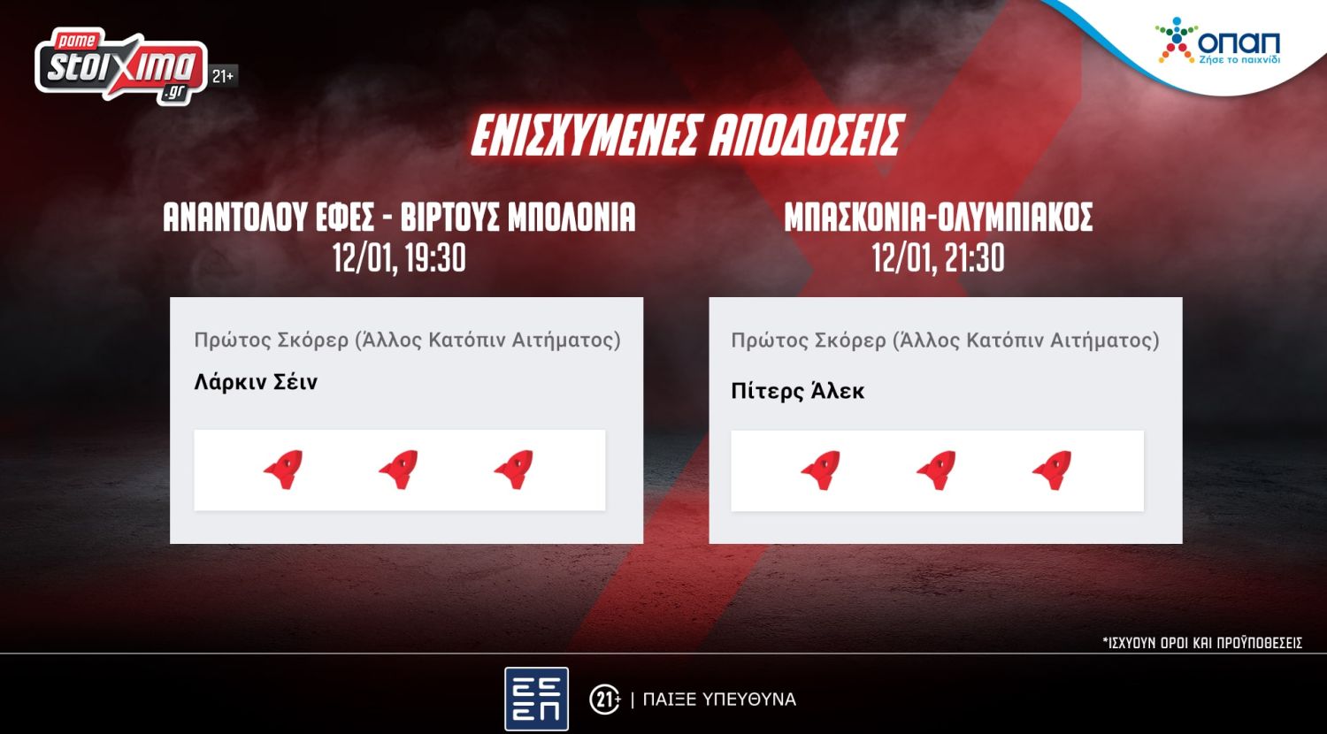 EuroLeague: Μπασκόνια-Ολυμπιακός με σούπερ προσφορά* & ενισχυμένες αποδόσεις!